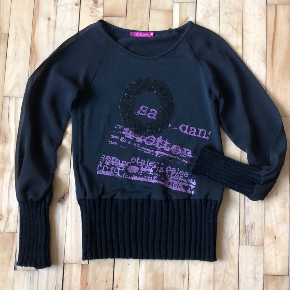 OZOC Vintage See-through T shirt